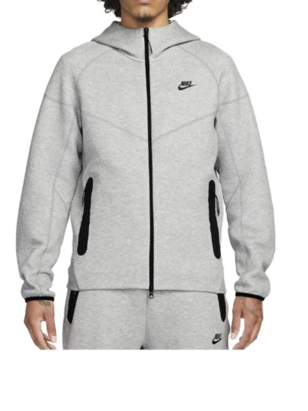 Nike Tech Fleece Sportswear Full Zip Hoodie Heather Grey Mens Sz 2XL FB7921-063